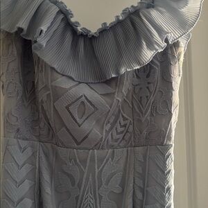 Elegant Blue Ruffled Dress